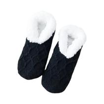 Meias De Chão Femininas Quentes Antiderrapantes De Pelúcia Coral Fleece Cor Sólida Invisíveis