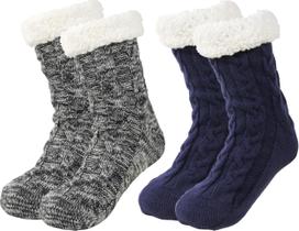 Meias de chinelo BenSorts Fuzzy para homens, pinças Cozy Warm 2P