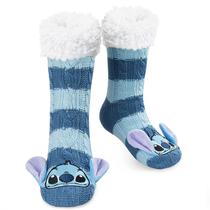 Meias de chinelo Disney Stitch para mulheres e adolescentes azuis