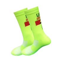 Meias De Ciclismo Unissex Adulto Brancas Leves Em Malha Antiderrapantes Compressão MTB Corrida UAE