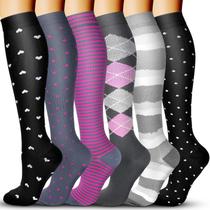Meias de compressão Acture para homens e mulheres 15-20 mmHg (6 pares)