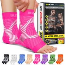 Meias de compressão BLITZU para fascite plantar rosa S-M