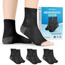 Meias de compressão BraceAbility Neuropathy 3 pares pretas XL Meias de compressão BraceAbility Neuropathy 3 pares pretas XL
