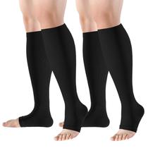 Meias de compressão Bropite Open Toe 15-20 mmHg para homens e mulheres