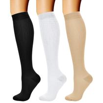 Meias de Compressão CHARMKING Circulation 15-20 mmHg - Pacote com 3 Pares