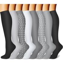 Meias de compressão CHARMKING para mulheres e homens (8 pares)