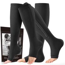 Meias de compressão com zíper cerpite 15-20mmHg para homens e mulheres
