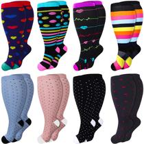 Meias de compressão Croknit, 8 pares plus size para mulheres e homens Meias de compressão Croknit, 8 pares plus size para mulheres e homens