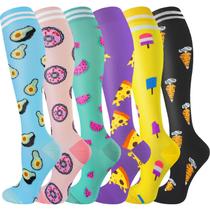Meias de compressão de bropite de Halloween para mulheres e homens, 6 pares