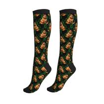 Meias de compressão Figtihw Capybara Knee High Support unissex