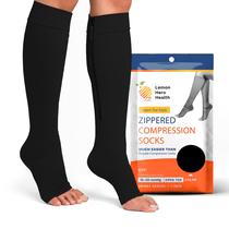 Meias de compressão Lemon Hero Zipper Open Toe 15-20mmHg Meias de compressão Lemon Hero Zipper Open Toe 15-20mmHg