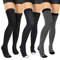 Meias de compressão LEVSOX Thigh High 15-20 mmHg para mulheres, 3 pares Meias de compressão LEVSOX Thigh High 15-20 mmHg para mulheres, 3 pares