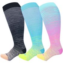 Meias de compressão LEVSOX Wide Calf 15-20 mmHg para mulheres e homens Meias de compressão LEVSOX Wide Calf 15-20 mmHg para mulheres e homens
