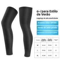 Meias De Compressão Para Ciclismo E Corrida De Verão Em Seda Gelada Com Proteção UV E