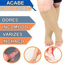 Meias De Compressão Plus Size 34 Sem Ponteira Para Alivio De Dores Pernas Inchadas Varizes Edemas Meias De Compressão Plus Size 34 Sem Ponteira Para Alivio De Dores Pernas Inchadas Varizes Edemas