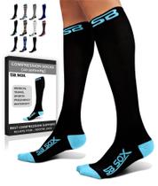 Meias de compressão SB SOX para homens e mulheres 20-30 mmHg preto/azul