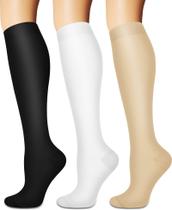 Meias de compressão Sooverki para mulheres e homens (3 pares)