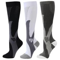 Meias de compressão ZFist, 3 pares para homens e mulheres, tamanho XXL