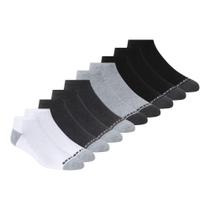 Meias de corrida Skechers No Show para homens, pacote com 10, brancas/pretas Meias de corrida Skechers No Show para homens, pacote com 10, brancas/pretas