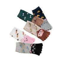 Meias De Dedos Em Estilo Cartoon Para Crianças, 3 Pares, Algodão De Alta Qualidade, Meninas E