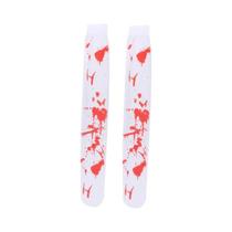 Meias De Enfermeira Com Estampa De Teia De Aranha E Sangue Para Halloween, Meias De Cosplay De Zumbi