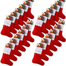 Meias de Feltro de Natal Skylety (24 Unidades) - 10x18cm (Vermelhas)