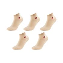 Meias De Fibra De Bambu Para Homens E Mulheres, Meias Bordadas Tipo Sapatilha, 3 a 5 Pares,