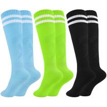 Meias de Futebol Infantis Glooarm 3 Pares em Algodão, Cano Alto Meias de Futebol Infantis Glooarm 3 Pares em Algodão, Cano Alto