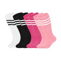 Meias de futebol infantis YMYDYFC para meninos e meninas até o joelho, pacote com 4 Meias de futebol infantis YMYDYFC para meninos e meninas até o joelho, pacote com 4
