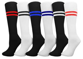 Meias de futebol Winterlace para crianças, 6 pares, meninos e meninas, até o joelho Meias de futebol Winterlace para crianças, 6 pares, meninos e meninas, até o joelho