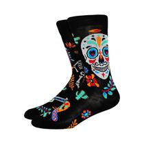 Meias de Halloween Femininas - Estilo Harajuku com Estampa de Esqueleto, Abóbora e Morcego