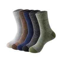 Meias De Hiking Masculinas Em Lã Merino, 5 Pares, Super Grossas, Térmicas Para Climas Frios