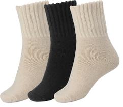 Meias de inverno BomKinta, meias femininas grossas de lã quente, 3 pares