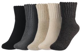 Meias de Inverno Femininas BenSorts - Pacote com 5 Pares de Lã Quente