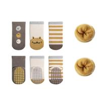 Meias De Inverno Para Bebês Recém-Nascidos Em Fleece De Cartoon, 3 Pares, Antiderrapantes, Para Meias De Inverno Para Bebês Recém-Nascidos Em Fleece De Cartoon, 3 Pares, Antiderrapantes, Para