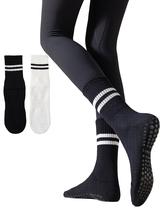 Meias de ioga Irisbear Pilates antiderrapantes para mulheres, pacote com 2 Meias de ioga Irisbear Pilates antiderrapantes para mulheres, pacote com 2