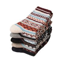 Meias De Lã Grossas E Quentes Unissex Estilo Étnico Vintage 5 Pares Ultra Confortáveis E Respiráveis