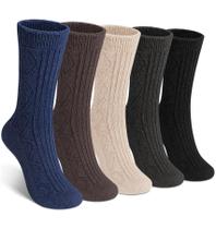 Meias de lã ySense Winter Warm para mulheres, pacote com 5