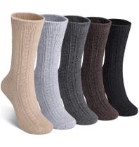 Meias de lã ySense Winter Warm para mulheres, pacote com 5