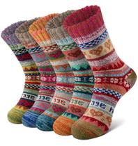 Meias de lã ySense Winter Warm para mulheres, pacote com 5