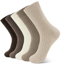 Meias de lã ySense Winter Warm para mulheres, pacote com 5