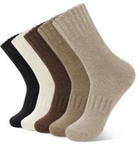 Meias de lã ySense Winter Warm para mulheres, pacote com 5