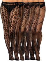 Meias de meia-calça Skylety Fishnet Suspender Lingerie 6 pares Meias de meia-calça Skylety Fishnet Suspender Lingerie 6 pares