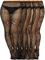 Meias de meia-calça Skylety Fishnet Suspender Lingerie x6