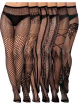 Meias de meia-calça Skylety Fishnet Thigh Lingerie x6