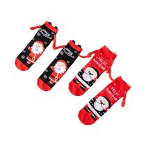 Meias De Natal 2 Pares Outono Inverno Papai Noel Boneco De Neve Rena Meias De Cano Médio