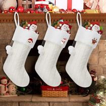 Meias de Natal Ansee, pacote com 3, malha de 40 cm, tamanho grande Meias de Natal Ansee, pacote com 3, malha de 40 cm, tamanho grande