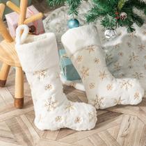 Meias de Natal Atiming White Faux Fur 56 cm, 2 unidades