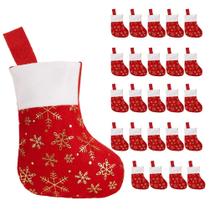 Meias de Natal CCINEE Snowflakes Red Flannel x24