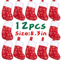 Meias de Natal DIYASY Felt Glitter Snowflake 20 cm 12 unidades Meias de Natal DIYASY Felt Glitter Snowflake 20 cm 12 unidades